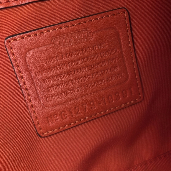 Coach Red Leather Tote Bag - Picture 6 of 13